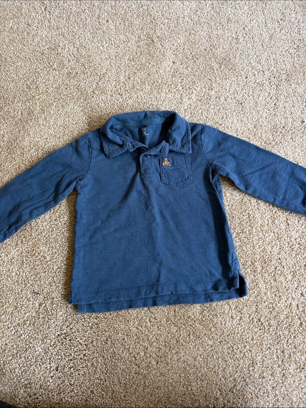 Baby Gap Navy Long-Sleeve Polo Shirt for Kids